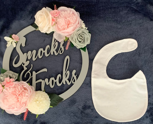 White Velcro Towelling Bib