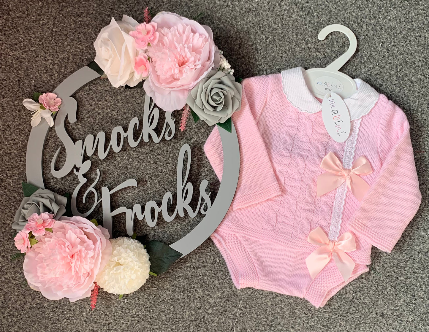 Knitted 2 Piece Jam Pant Set with Bow Detail - 2225