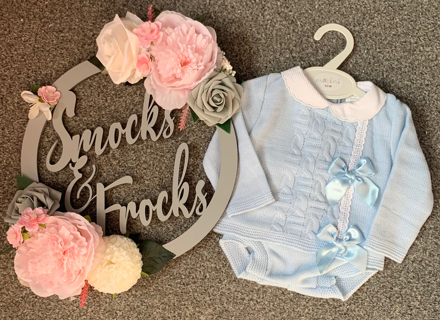 Knitted 2 Piece Jam Pant Set with Bow Detail - 2225