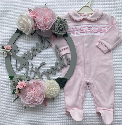 Smocked Cotton Babygrow - LN025/2