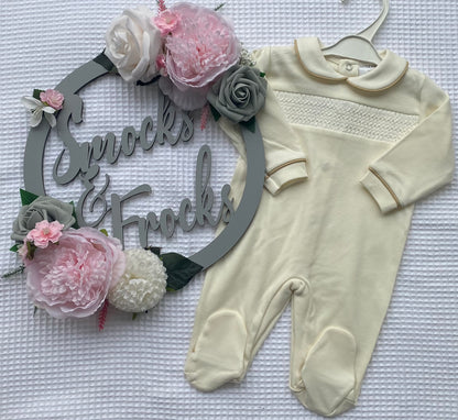 Smocked Cotton Babygrow - LN025/2