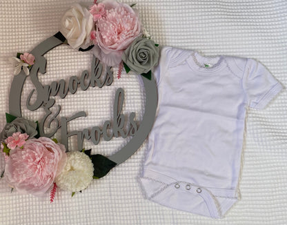 Pretty Girls White Vest with Scallop Edging