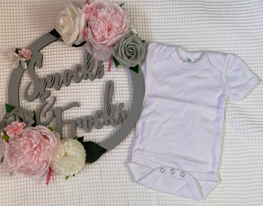 Pretty Girls White Vest with Scallop Edging