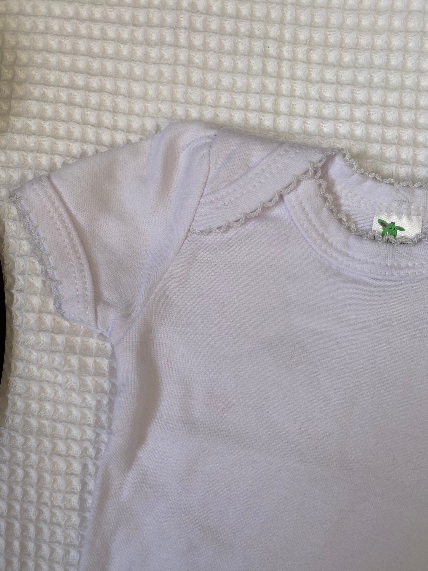 Pretty Girls White Vest with Scallop Edging