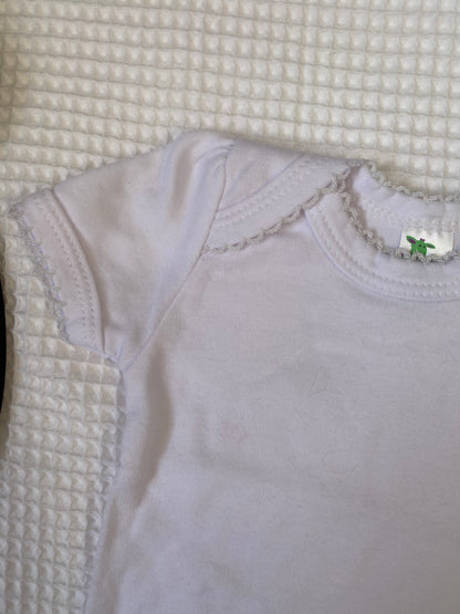 Pretty Girls White Vest with Scallop Edging