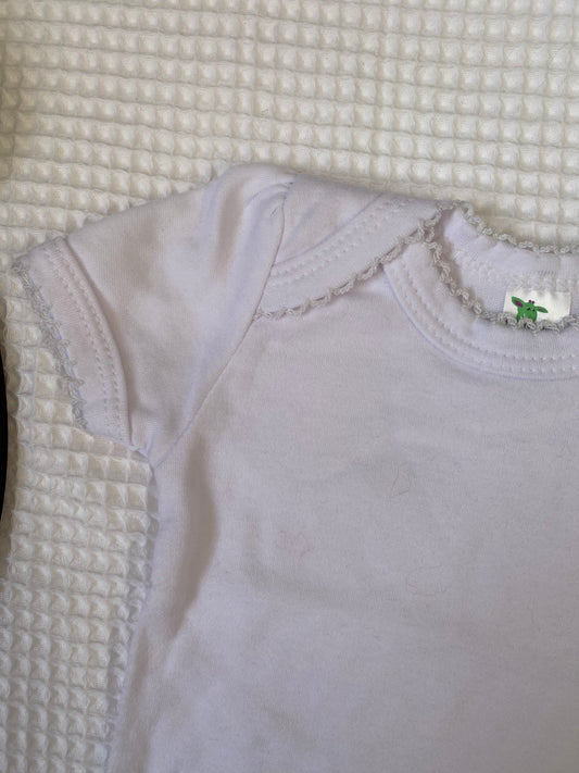 Pretty Girls White Vest with Scallop Edging