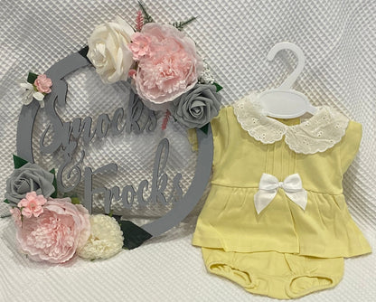 Girls Top and Bloomer Set with Bow Detail - HB1002-25 Pink or Lemon