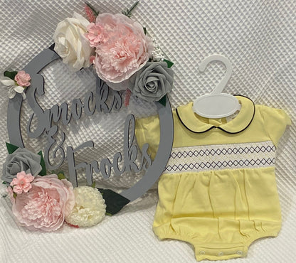 Short Sleeved Smocked Detail Romper - HB1004-25