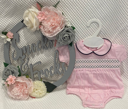 Short Sleeved Smocked Detail Romper - HB1004-25