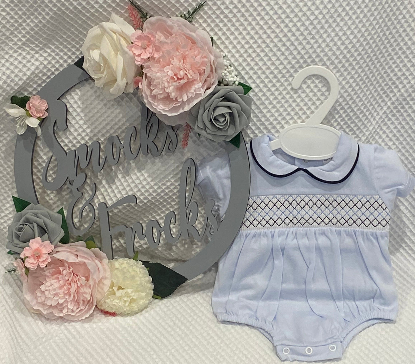 Short Sleeved Smocked Detail Romper - HB1004-25