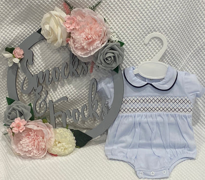 Short Sleeved Smocked Detail Romper - HB1004-25