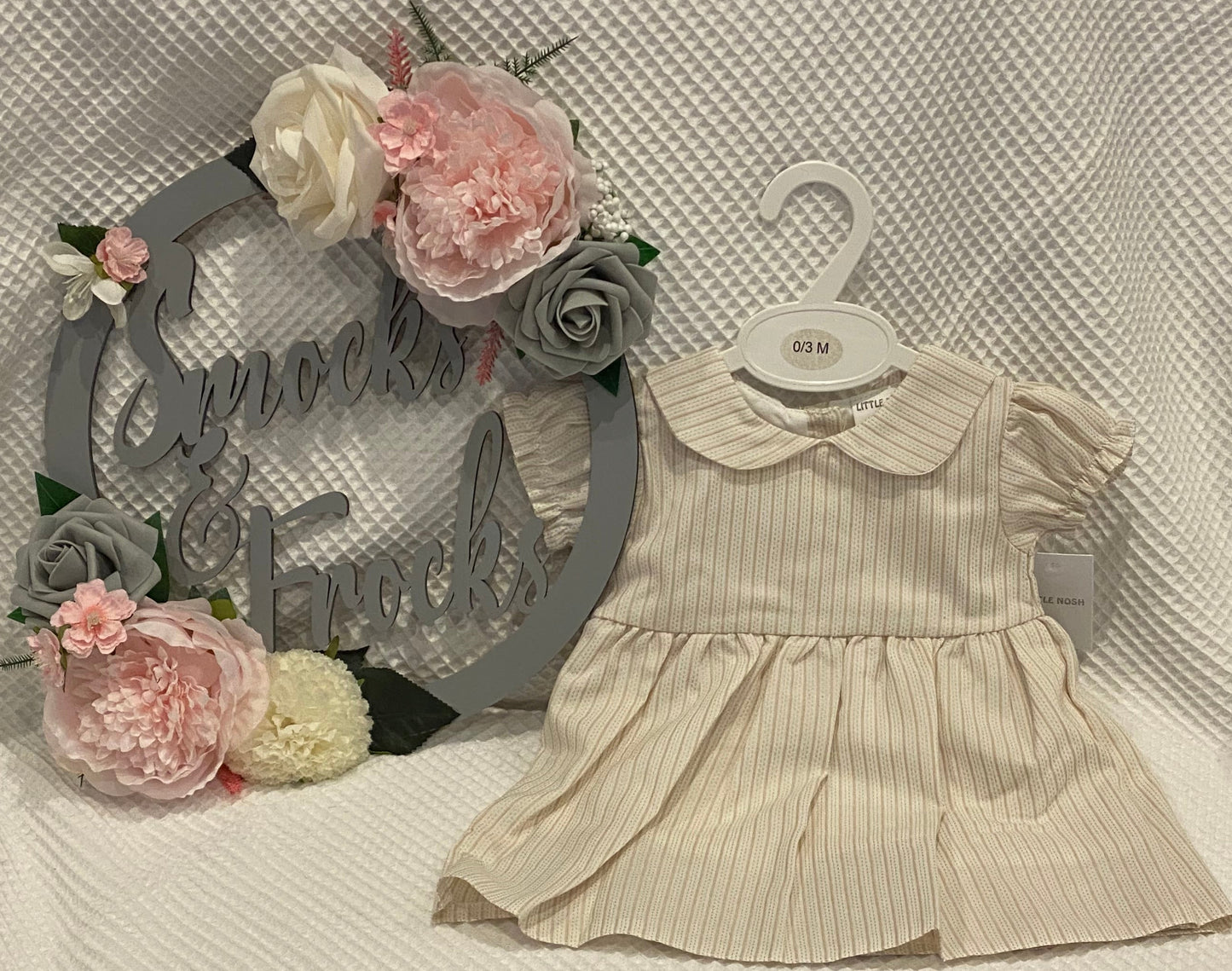 Girls Beige Striped Dress - PQ03