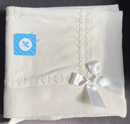 Knitted Shawl with Bow - 22AM - 705