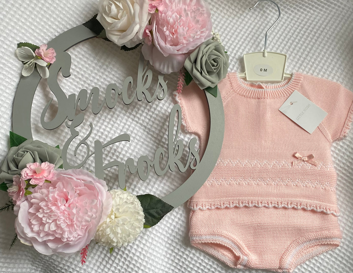 Knitted Short Sleeve Top and Bloomer Set - 26C1107
