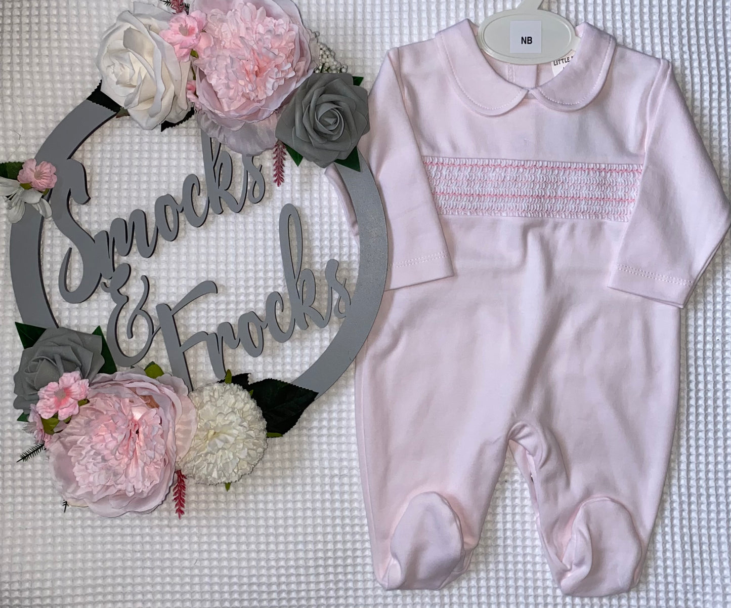 Cotton Smocked Babygrows - LBS26/2