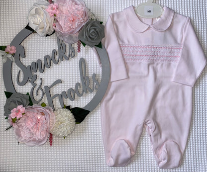 Cotton Smocked Babygrows - LBS26/2
