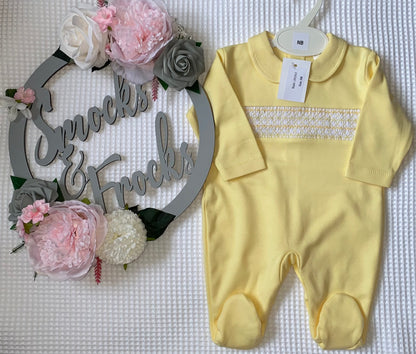 Cotton Smocked Babygrows - LBS26/2