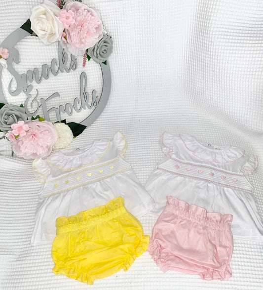 Heart and Smocked Detail 2 Piece Set - HBLNS26016