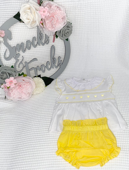 Heart and Smocked Detail 2 Piece Set - HBLNS26016