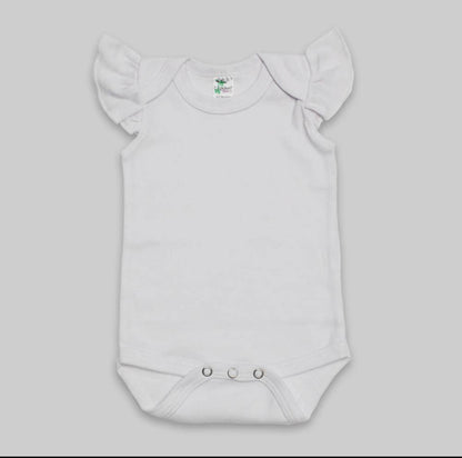 Girls White Flutter Angel Sleeve Vest
