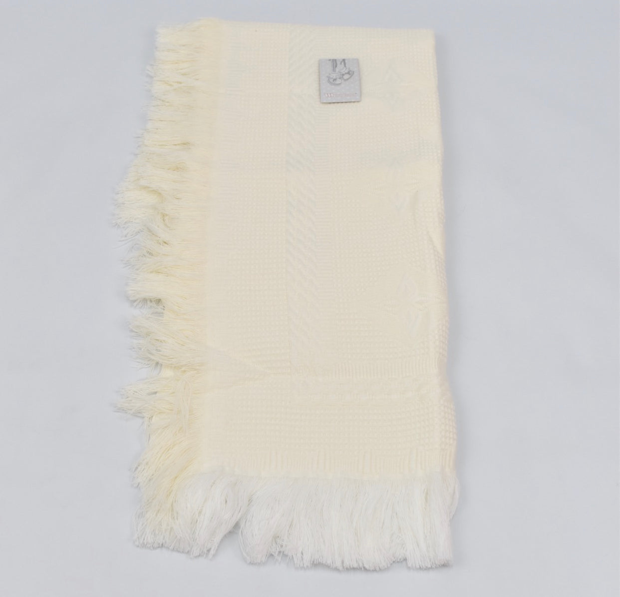 Baby Shawl with Frill and Diamond Detail