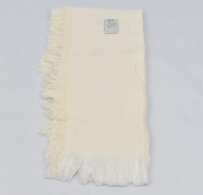 Baby Shawl with Frill and Diamond Detail