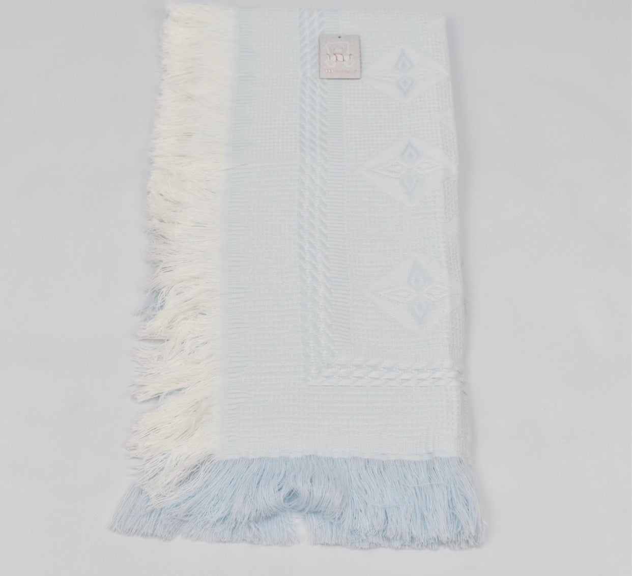 Baby Shawl with Frill and Diamond Detail