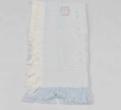 Baby Shawl with Frill and Diamond Detail