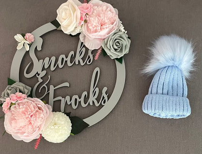 Knitted Baby Hat with Pom Pom Detail