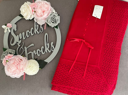 Knitted Shawl with Ribbon Detail - 2432