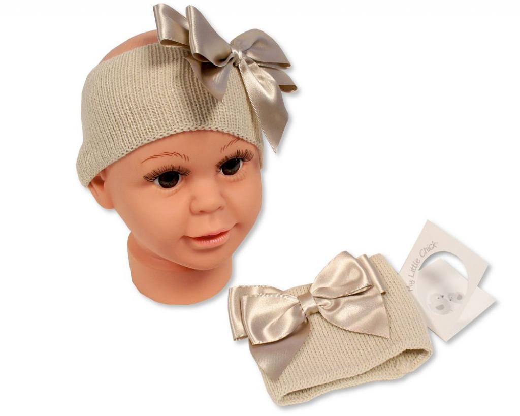 Girls Knitted Headband with Bow - 3 Colours