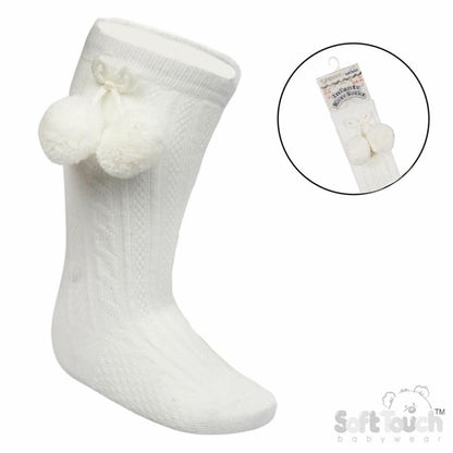 Knee High Pom Pom Socks