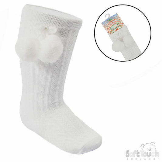 Knee High Pom Pom Socks