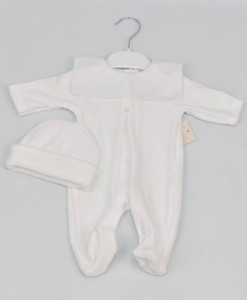 Velour Babygrow and Matching Hat - 4 Colours - SG125V