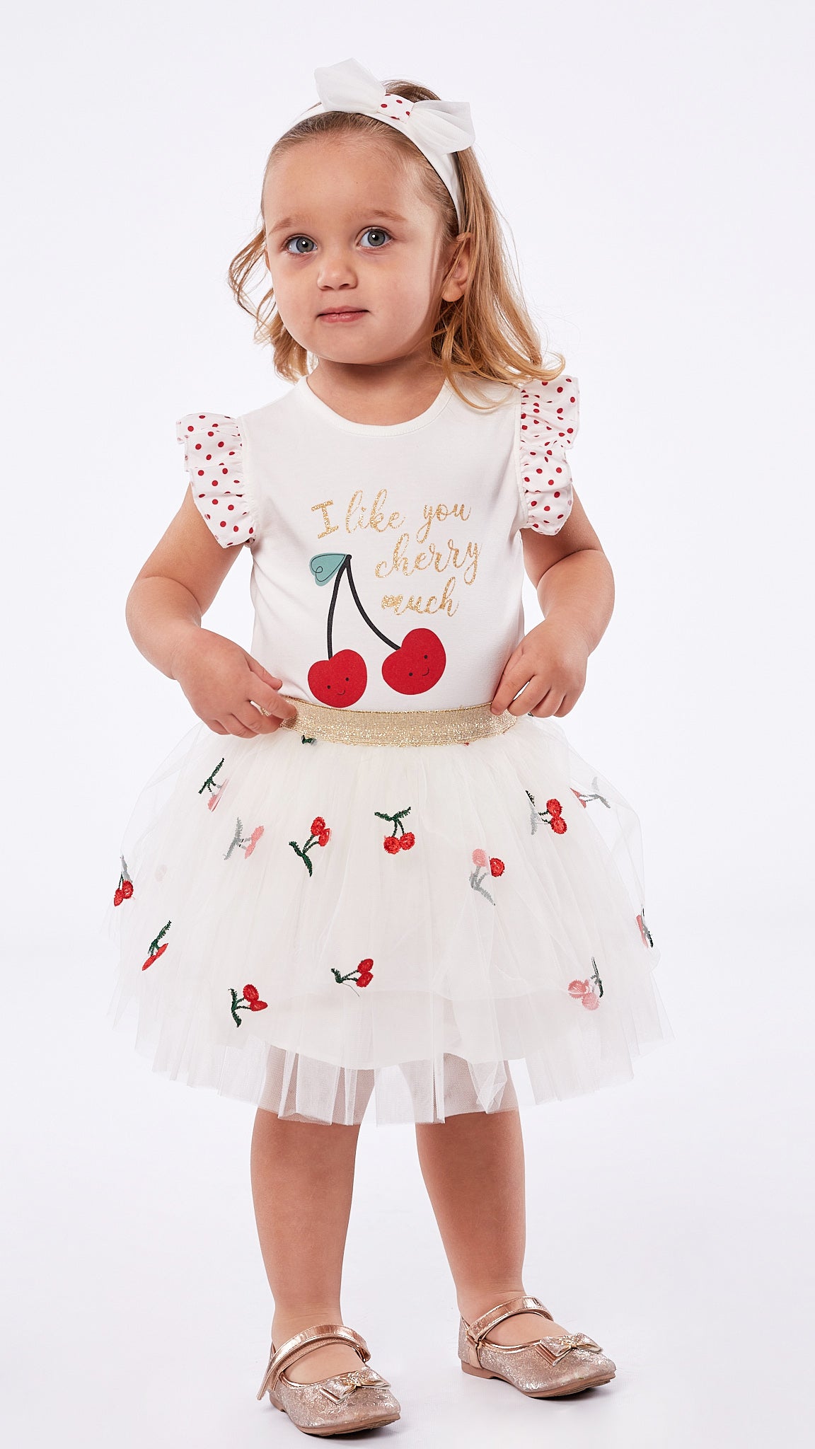 Girls Vest and Skirt with Cherry Detail Set - 226524