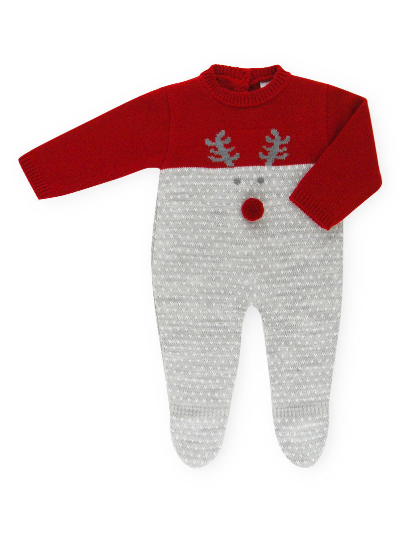 Knitted Reindeer Babygrow - 022VE-386
