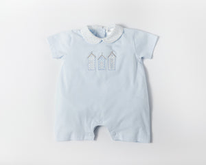 Blue Romper with House Detail - DBV22222