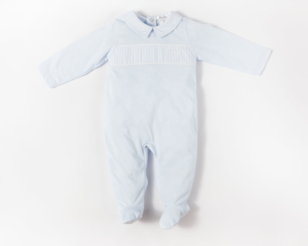 Deolinda - Blue Babygrow with Stripe detail - DBV22308