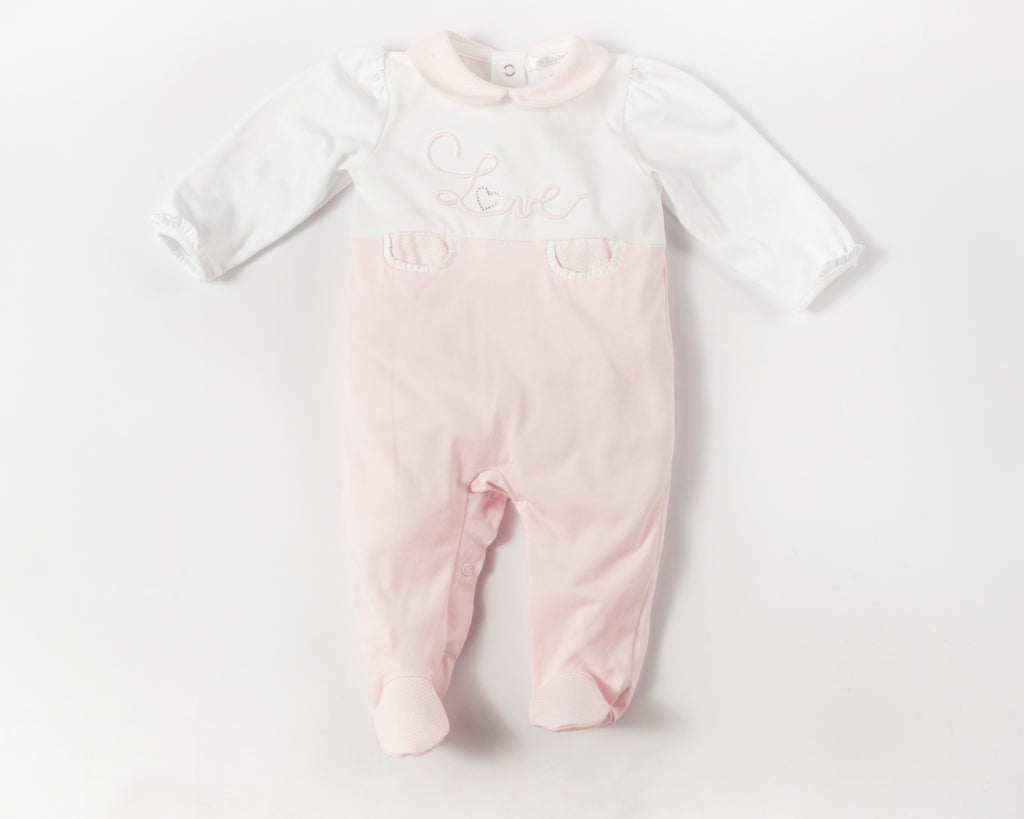Deolinda - Pink and White BabyGrow - DBV22313