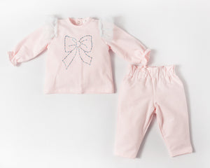Pink 2 Piece Set with Bow Detail - DBV22709