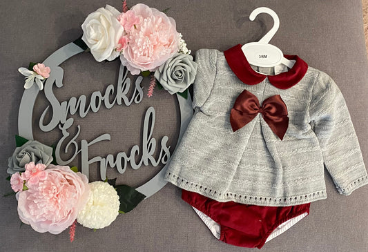 Girls Grey and Red 2 Piece Set - MC901