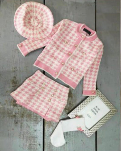 Girls Dogtooth 4 Piece Skirt Set