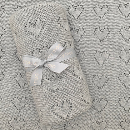Moccy Moo - Cellular Blanket - Cloud Grey