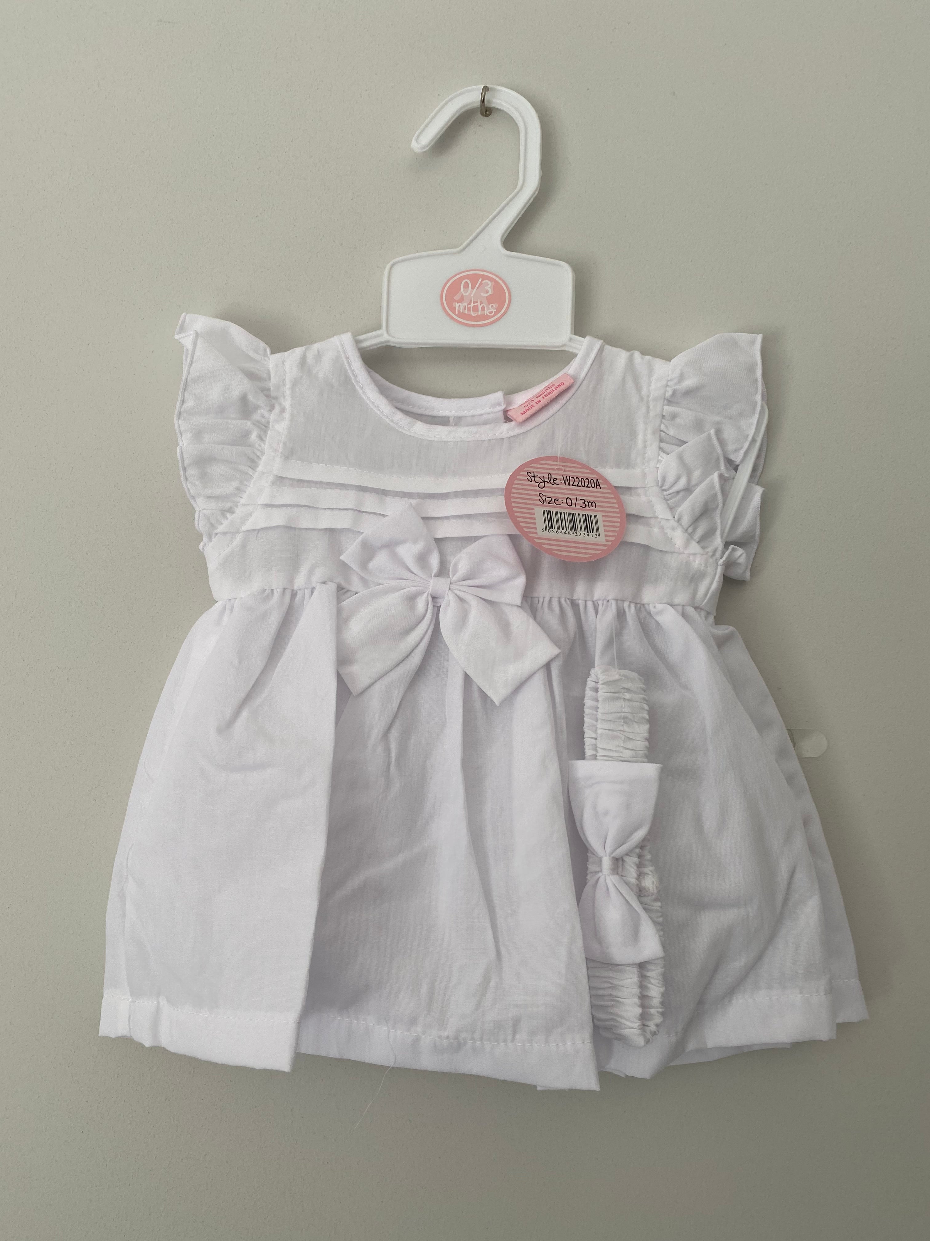 Bow Dress and Bloomer Set with Bow Headband - W22020A