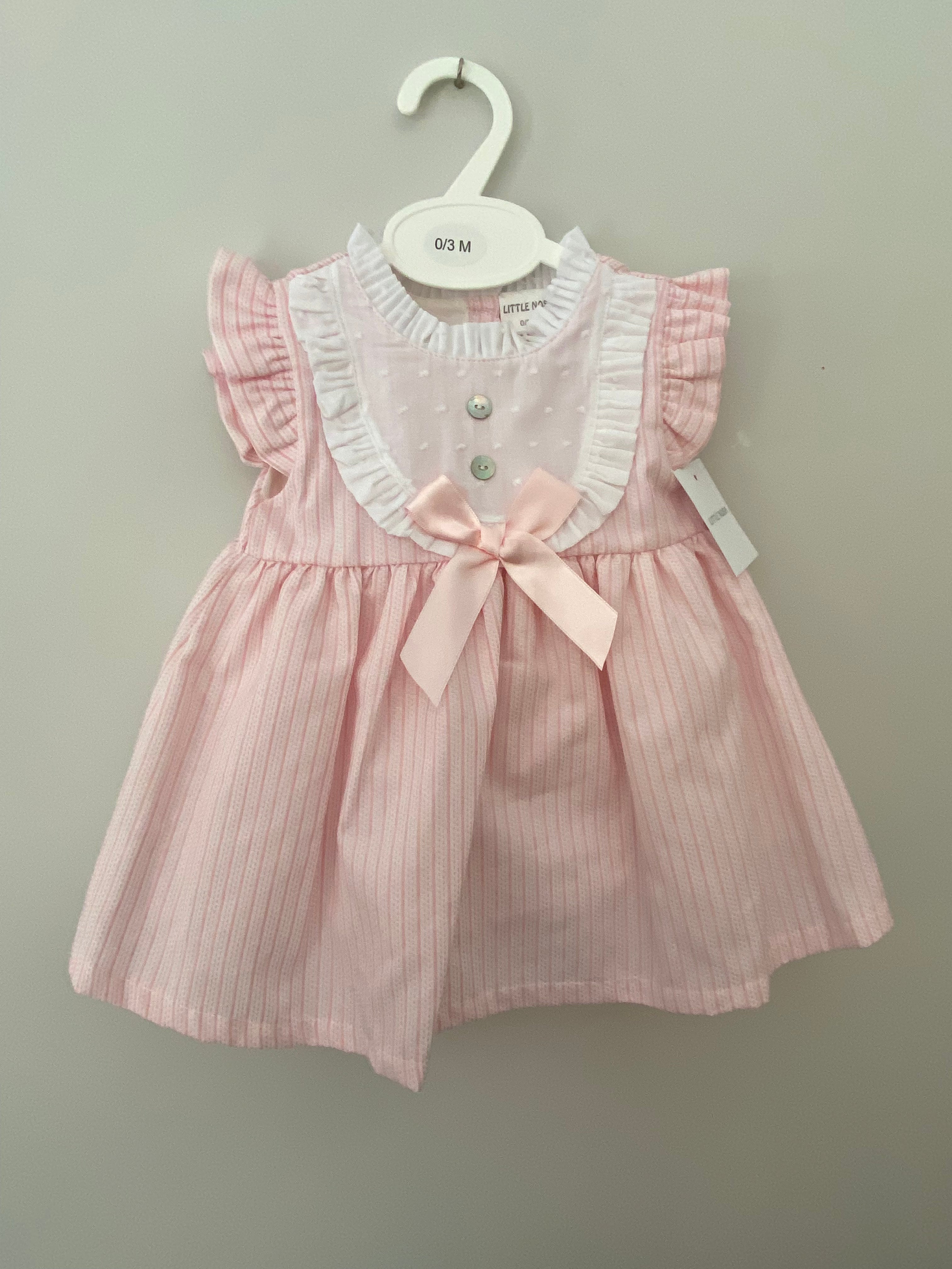 Little Nosh - Girls Pink Dress with Bow Detail - PQ608