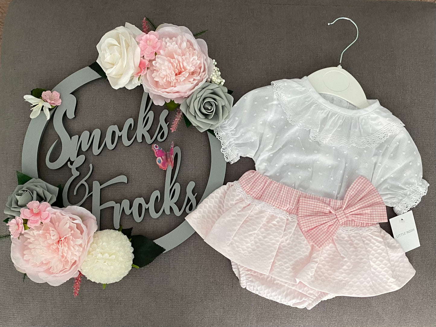 Lace and Bow Top and Bloomer Set - 22014