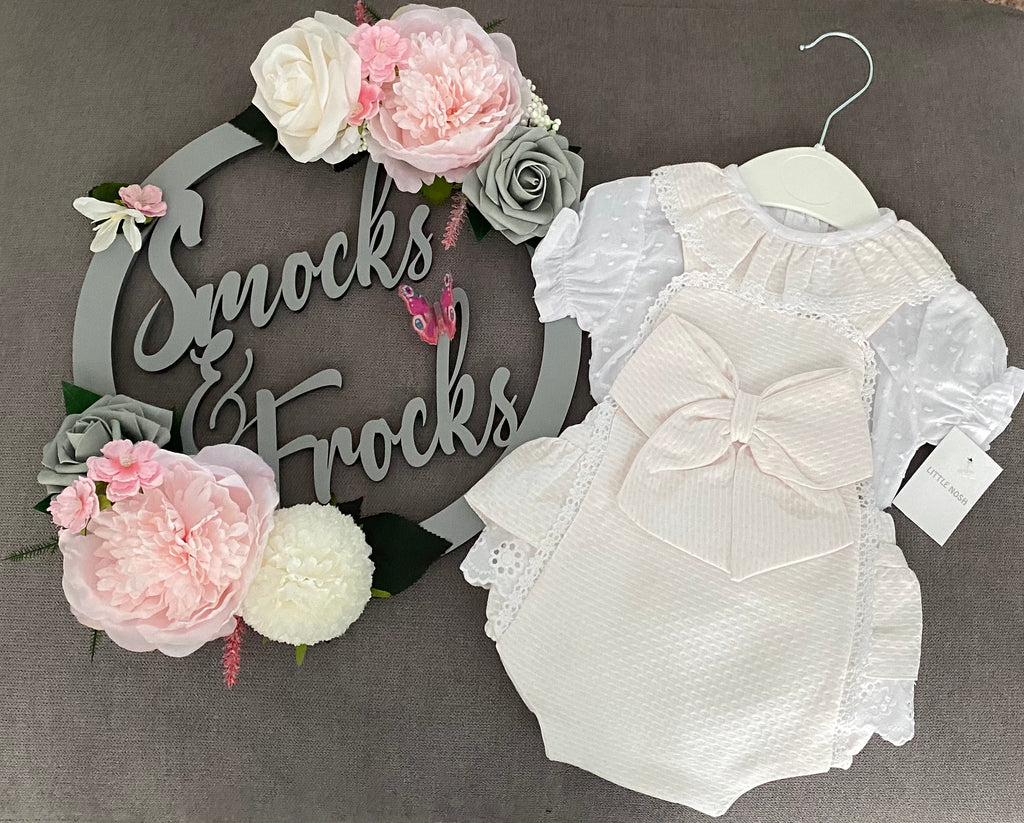 Little Nosh - Pink Romper with Bow Detail - TC108