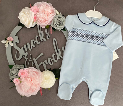 Boys Babygrow with Smocked Detail - sg68