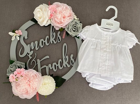 White Dress with Lace Detail - LBWNT20-567