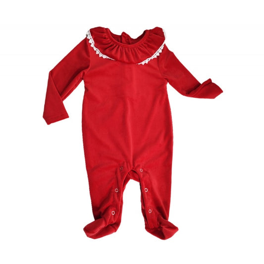Girls Red Velvet Babygrow - N608
